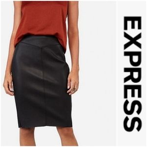 3/$25 NWT Express Vegan  black leather high waist pencil Skirt womens size 6